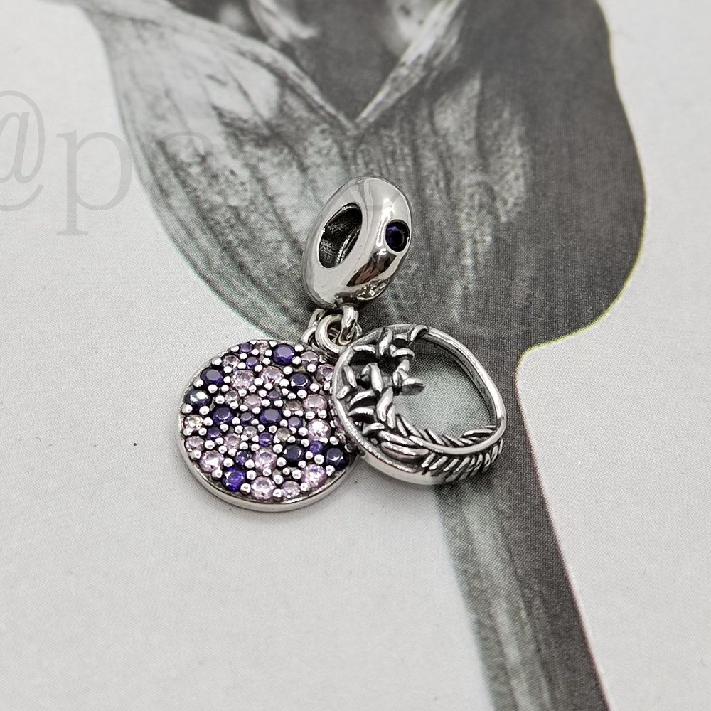 Pandora Pavé Feather Dangle Charm